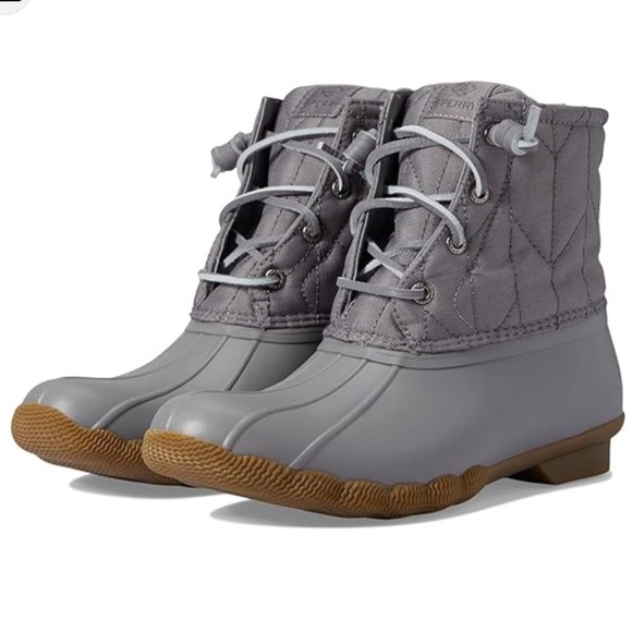 Sperry Women's Seacycled Saltwater Nylon Waterproof Rainboots Gray Size 8 NEW